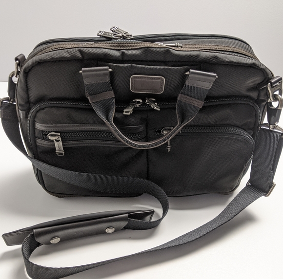 Tumi Other - Tumi Messenger Bag Black Brown w Leather